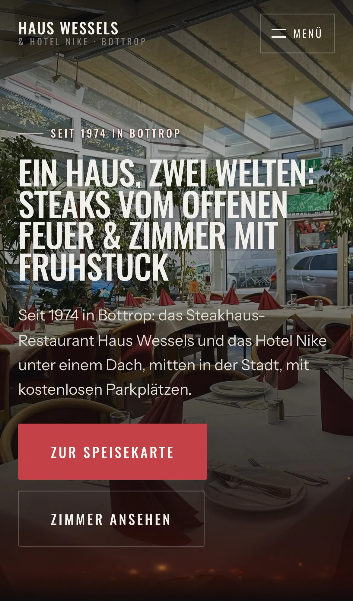 Startseite von Haus Wessels und Hotel Nike auf dem Telefon
